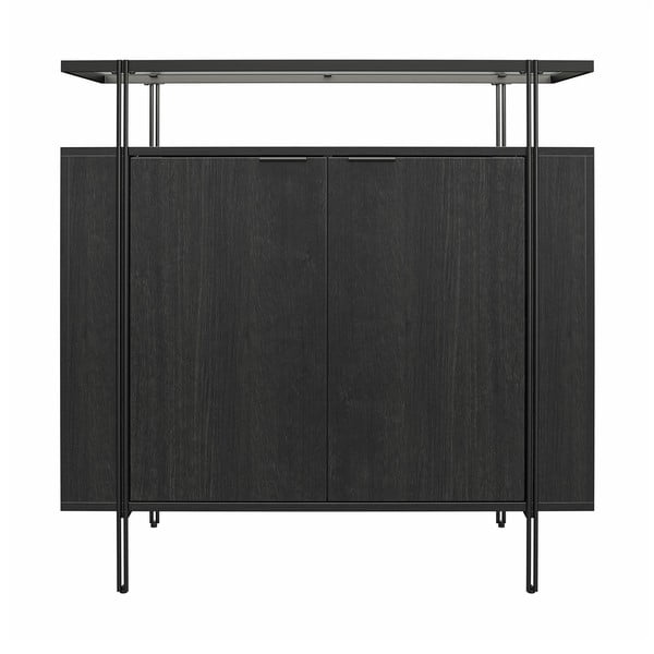 Cassettiera bassa nera in rovere 90x90 cm Wainwright - Støraa-image-4