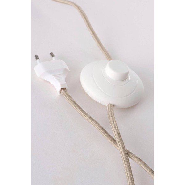 Lampada da terra beige in tessuto (altezza totale 80 cm) Harriet – Jotex-image-3