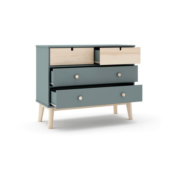 Cassettiera per bambini verde polveroso 100x81x40 cm Estefania – Marckeric-image-3