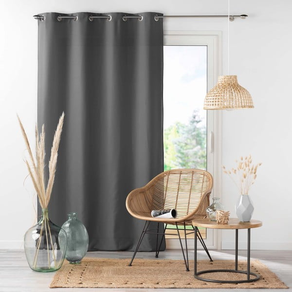 Tenda in microfibra antracite 140x280 cm Absolu - douceur d'intérieur-image-3
