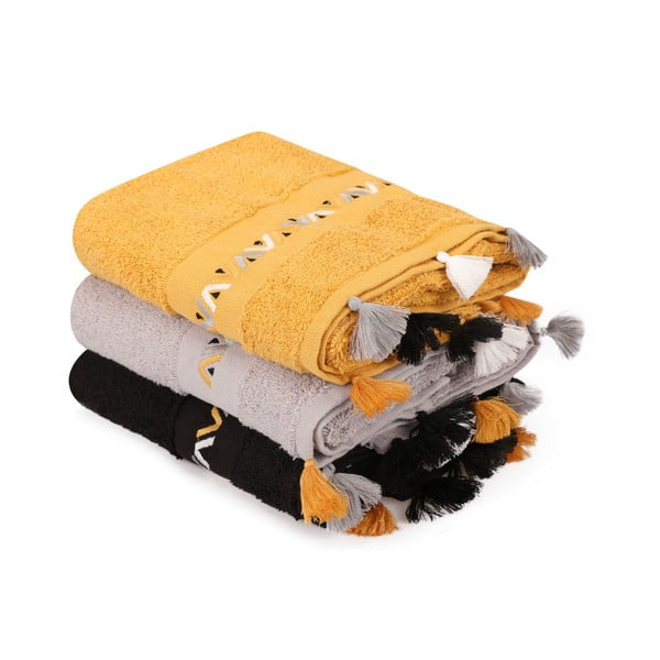 Set di asciugamani tipo terry in cotone 3 pz 50x90 cm Asorti – Foutastic