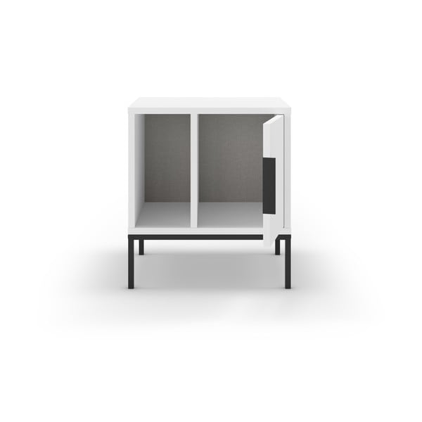 Comodino bianco con ripiani Lani - Marckeric-image-3