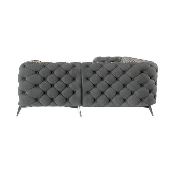 Divano angolare grigio (con penisola a destra/a L) con rivestimento in velluto Chelsea – Ropez-image-2