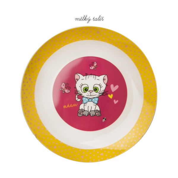 Set da pranzo per bambini in porcellana 3 pezzi Kittens - Orion-image-4