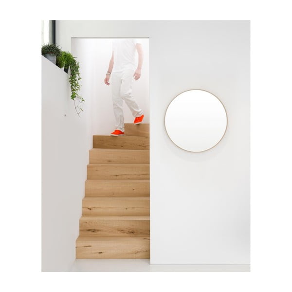 Specchio da parete con cornice in legno di quercia , ⌀ 66 cm Glance - Wireworks-image-2