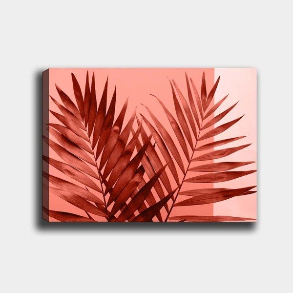 Pittura murale su tela Foglie rosse, 40 x 60 cm - Tablo Center