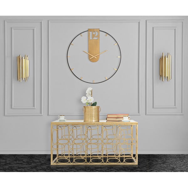 Orologio da parete nero con dettagli dorati Goldy, ø 60 cm - Mauro Ferretti-image-1