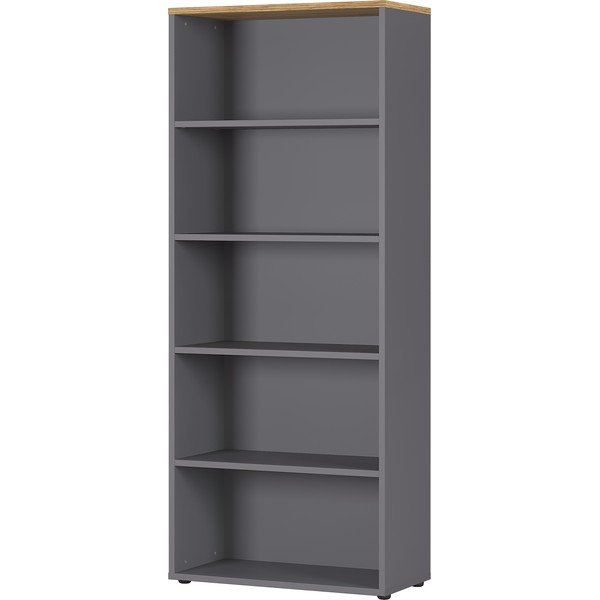 Libreria naturale antracite in rovere 80x197 cm Agenda - Germania-image-1