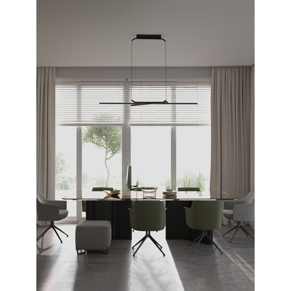 Lampadario LED nero opaco in alluminio con intensità regolabile Akro – Nova Luce-image-1