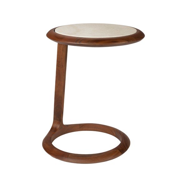 Tavolino rotondo con piano in pietra 41x45 cm Doppio – Zuiver