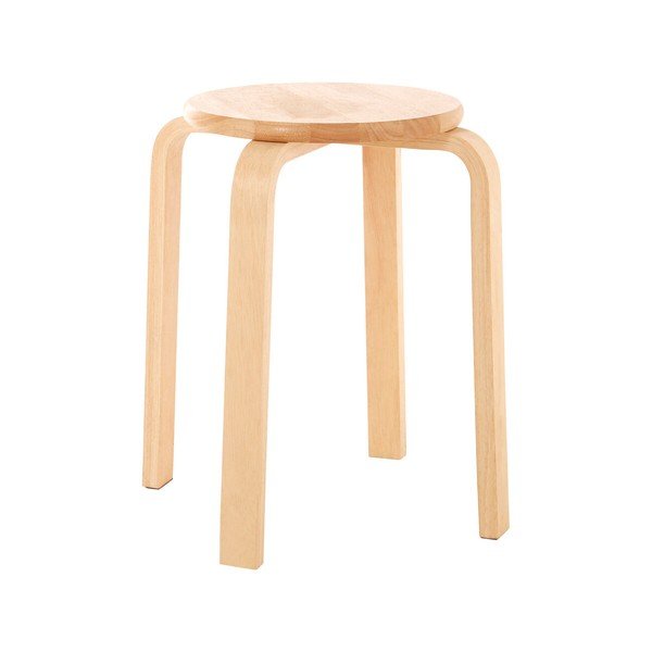 Sgabello di colore naturale in legno di cauciù massiccio Heva – Premier Housewares-image-4