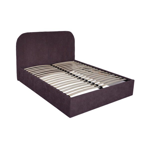 Letto matrimoniale imbottito viola con contenitore con rete inclusa 180x200 cm Sidney – Bobochic Paris