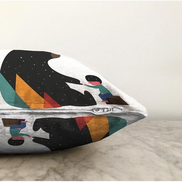 Federa con orso in misto cotone, 55 x 55 cm - Minimalist Cushion Covers-image-1