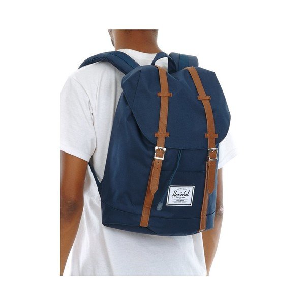 Zaino blu scuro con bretelle marroni , 19,5 l Retreat - Herschel-image-3