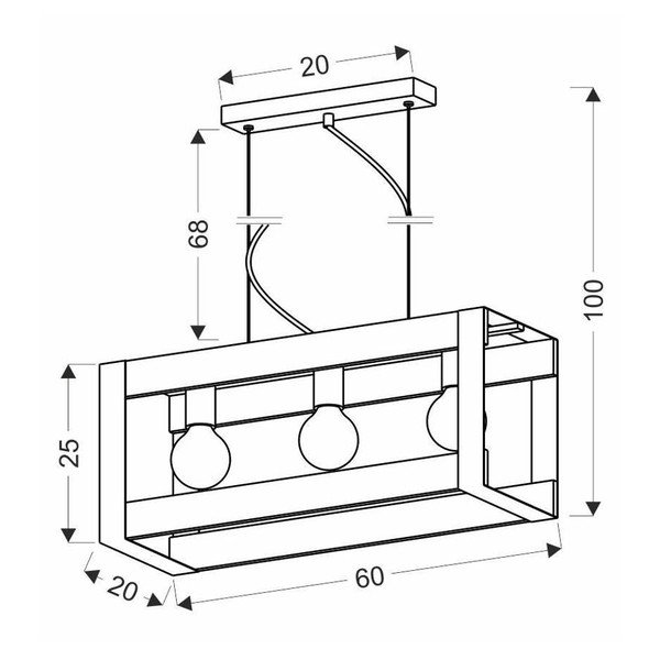 Lampada a sospensione nera 20x60 cm Varna - Candellux Lighting-image-2