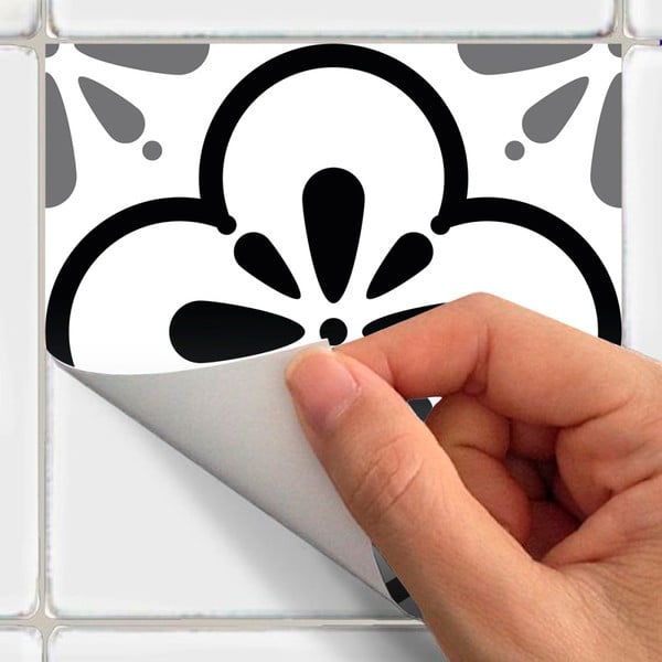 Set di 9 adesivi murali Piastrelle di cemento, 10 x 10 cm Alexia - Ambiance-image-3