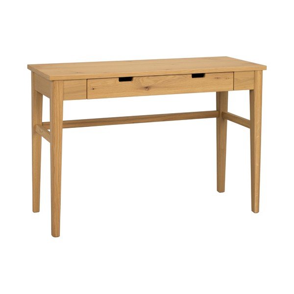 Tavolo consolle di colore naturale con piano effetto rovere 40x110 cm Garrison – Rowico