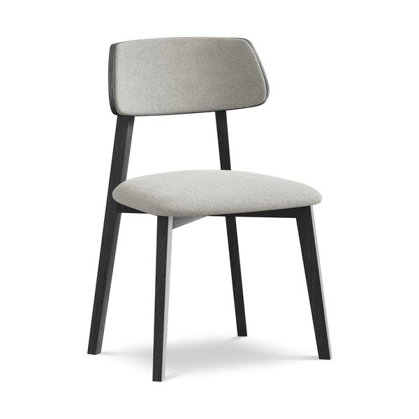 Sedia da pranzo grigio chiaro in legno massiccio Niu – Makamii