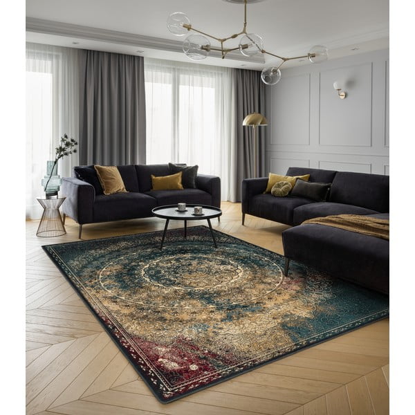 Tappeto in lana color petrolio 160x240 cm Ann - Agnella-image-1