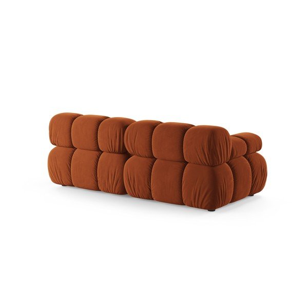 Divano componibile color terracotta con rivestimento in velluto 188 cm – Micadoni -image-2