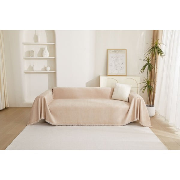Copridivano beige per divano a 2 posti Talo – Filumi-image-2