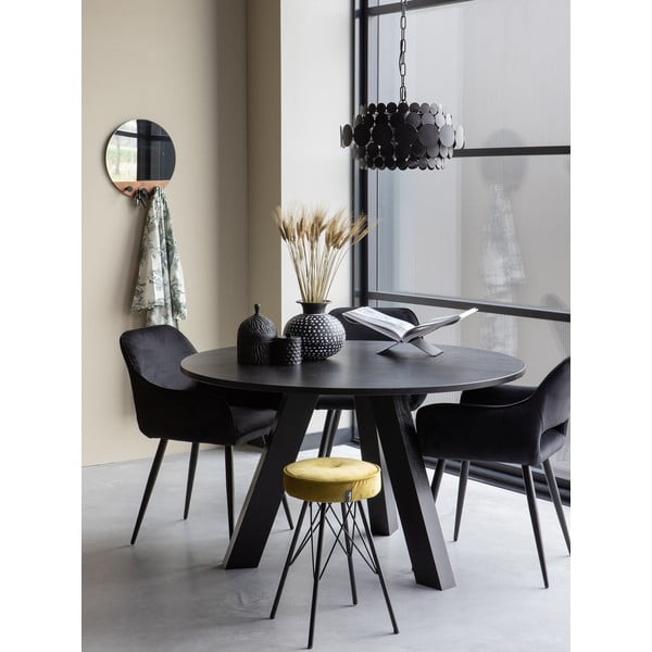 Set di sedie da pranzo nera in imbottito con braccioli 2 pz Jelle – WOOOD-image-1