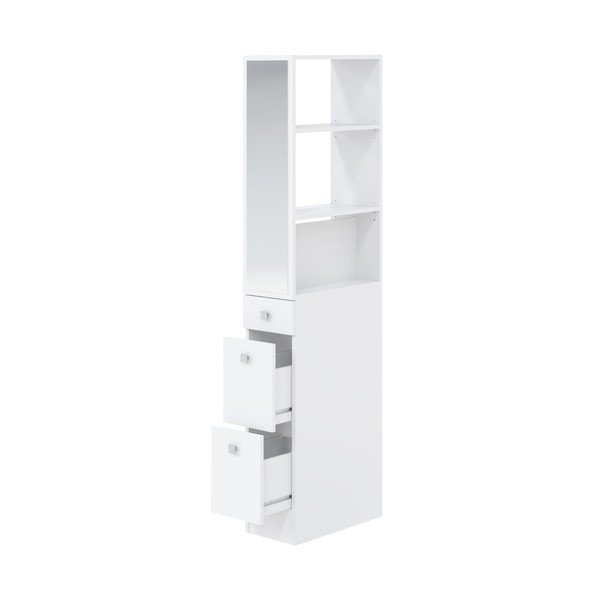 Mobile bagno alto bianco con specchio 24x180 cm Combi - TemaHome-image-3