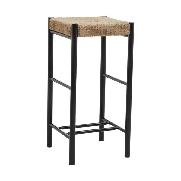 Sedia da bar nera/di colore naturale in faggio massiccio (altezza della seduta 72 cm) Bandar – Premier Housewares
