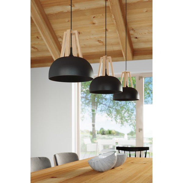 Apparecchio a sospensione nero e beige Olla - Sollux-image-1