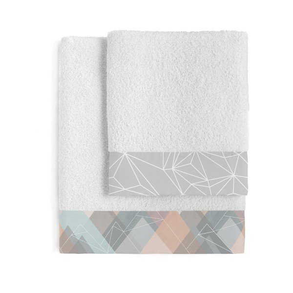 Set di 2 asciugamani da cucina in cotone - Blanc