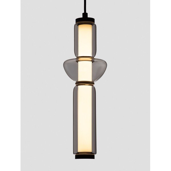 Lampadario LED grigio in vetro con intensità regolabile ø 12 cm Ulon – Nova Luce-image-2