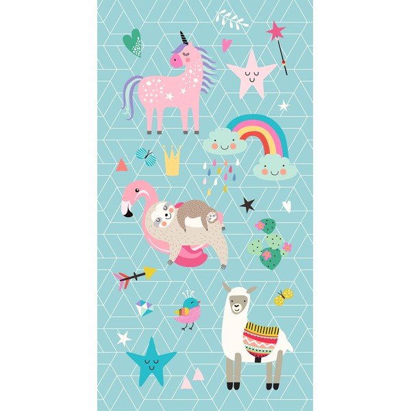 Telo mare da bambini blu in velluto 75x150 cm Moody – Good Morning