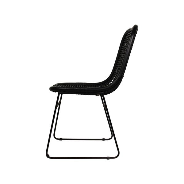 Sedia da pranzo in rattan nero - HSM collection-image-4