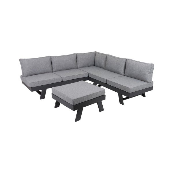Set di mobili da giardino grigio in alluminio per 4 persone Donna – Garden Pleasure