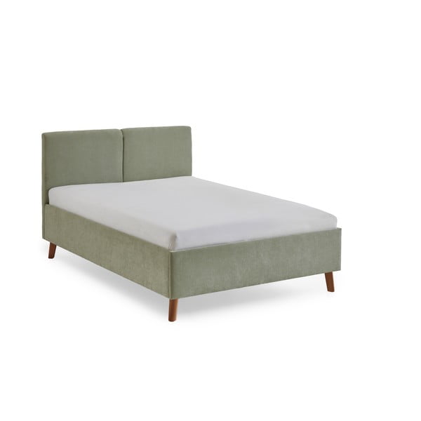 Letto matrimoniale imbottito verde chiaro con rete inclusa 140x200 cm Piano – Meise Möbel