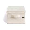 Scatola con coperchio beige in tessuto 27x36x19 cm Soft Storage Small – Bigso