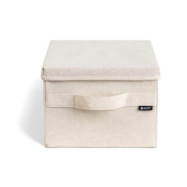 Scatola con coperchio beige in tessuto 27x36x19 cm Soft Storage Small – Bigso
