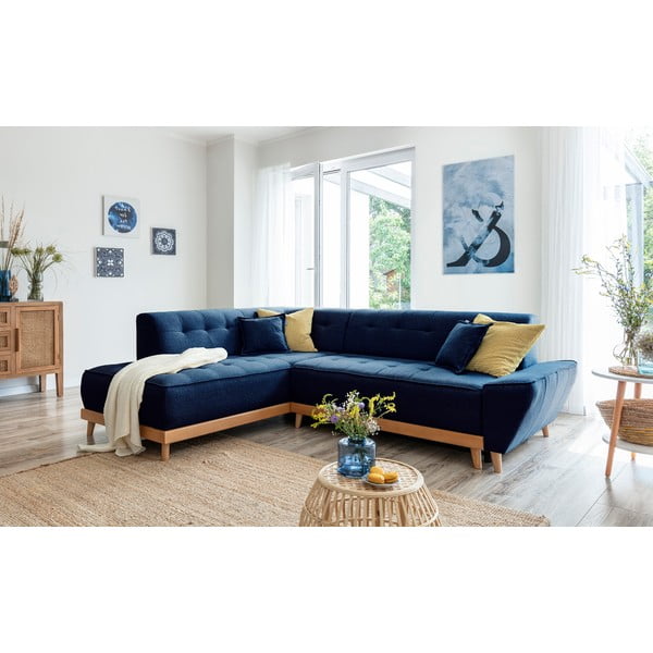 Divano letto angolare blu navy L, angolo sinistro Dazzling Daisy - Miuform-image-3
