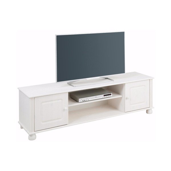 Set da salotto bianco a tre pezzi in legno di pino massiccio Ella - Støraa-image-4