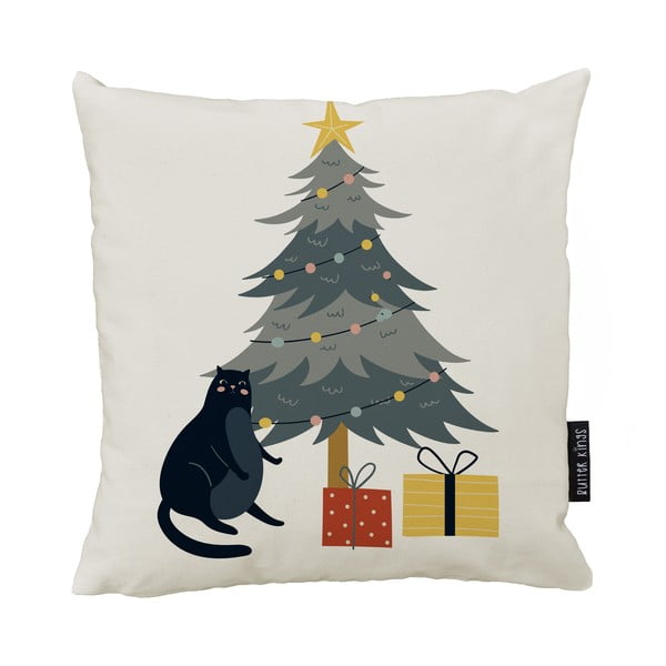 Cuscino decorativo con motivo natalizio 45x45 cm Crazy Cat Xmas - Butter Kings