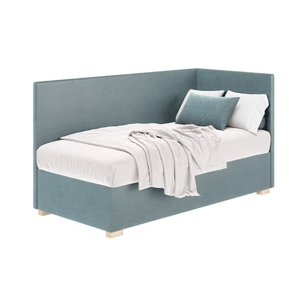 Letto da bambini con sponde blu con contenitore con materasso incluso 90x200 cm Flexi – Ghado-image-2