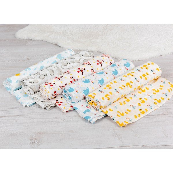 Coperta per bambini bianca/blu in mussola confezionata 120x120 cm Skylark – Rex London-image-1