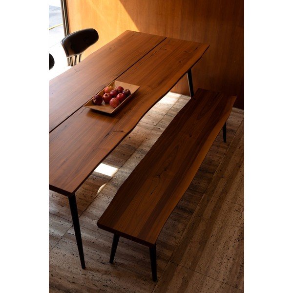 Panca con gambe in acciaio nero, lunghezza 180 cm Alagon - Dutchbone-image-1