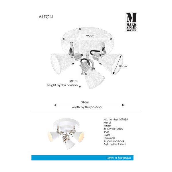 Apparecchio da soffitto bianco Ceiling 3L Alton - Markslöjd-image-1