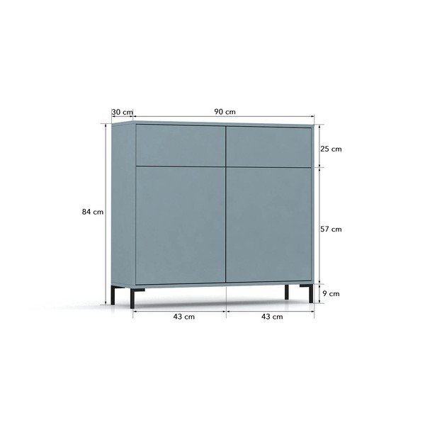 Cassettiera bassa blu chiaro 90x84 cm Wilson - Really Nice Things-image-3