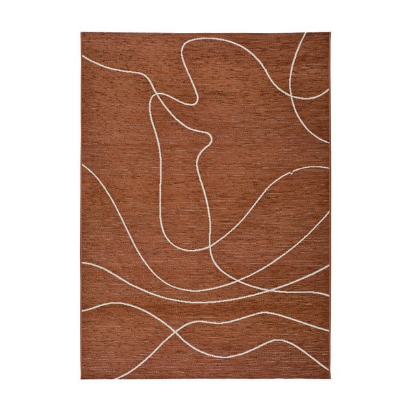 Tappeto per esterni arancione scuro con cotone Doodle, 57 x 110 cm Doodle Cobre - Universal
