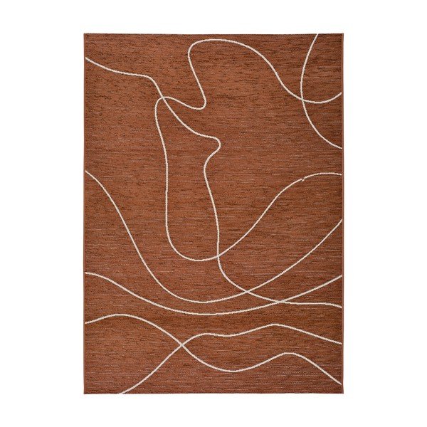 Tappeto per esterni arancione scuro con cotone Doodle, 154 x 230 cm Doodle Cobre - Universal