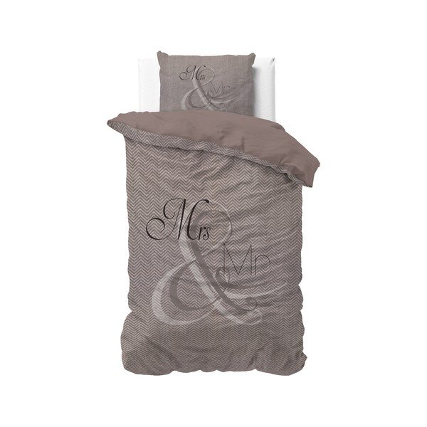 Biancheria da letto singola in cotone Mr and Mrs Knitted, 140 x 200/220 cm - Pure Cotton