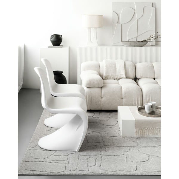 Tappeto in lana grigio chiaro 200x300 cm Morphic Dunes - Agnella-image-3