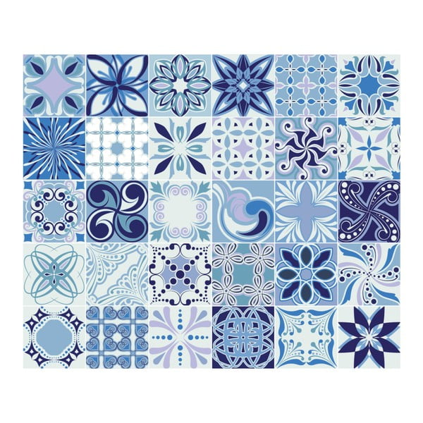 Set di 30 adesivi murali decorativi , 15 x15 cm Madeira - Ambiance-image-2